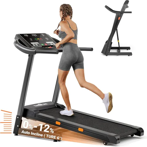 Vista 9 de THERUN Cinta de correr inclinada, cinta de correr con cinta de correr sin Naranja