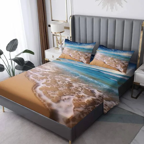 Vista 10 de Sábanas japonesas tamaño Queen – Sábanas de cama de estilo asiático, microfibra suave, bolsillo profundo, sábanas y fundas de almohada estampadas
