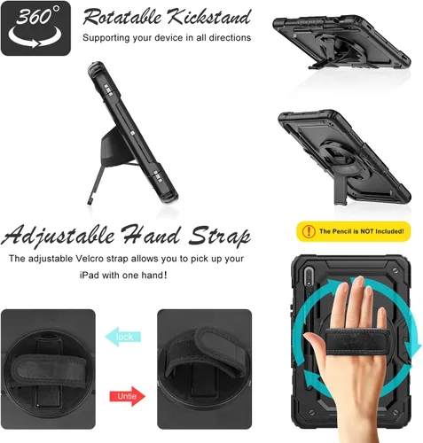 Vista 4 de Funda para Samsung Galaxy Tab S8/S7 de 11 pulgadas 5G Funda para Tableta 2022/2020, [con Protector de Pantalla de Vidrio Templado], Soporte