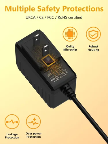 Vista 5 de Adaptador de fuente de alimentación de 9.8 pies, 6 V, 2 A, compatible con ProForm Elliptical, cable de alimentación de repuesto compatible con Smart
