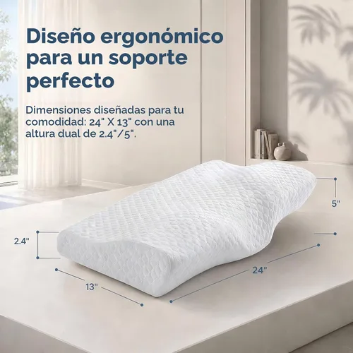 Vista 7 de WINGLAM Almohada de espuma viscoelástica para aliviar el dolor de cuello, almohada ortopédica ergonómica de apoyo cervical para personas que duermen