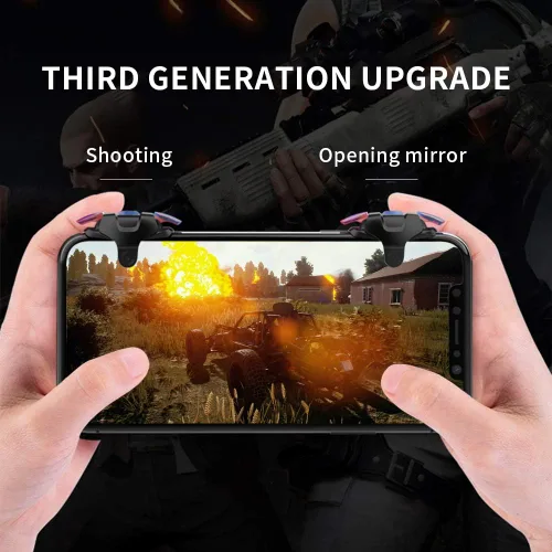 Vista 2 de Newseego for Mobile Game Controller Trigger, [Upgraded Version] Mobile Controllers Colorful Trigger Sensitive Shoot and Aim Button for Rules of