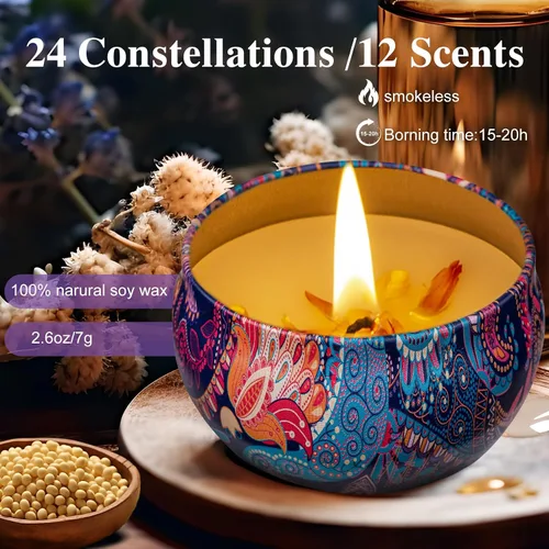 Vista 3 de Paquete de 24 velas perfumadas de regalo, regalos de novia para invitados de inauguración de la casa, regalos de fiesta de cumpleaños para adultos