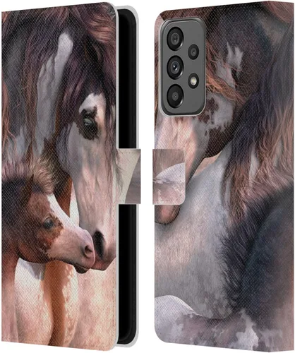 Vista 395 de Head Case Designs Officially Licensed Laurie Prindle A Morgan Christmas Western Stallion Leather Wallet Case Compatible with Samsung Galaxy A07 4G