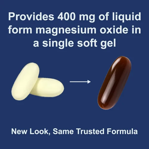 Vista 3 de Carlson - Geles de magnesio, 400 mg de magnesio por cápsula blanda, soporte cardíaco y muscular, cápsulas de gel de magnesio, función intestinal