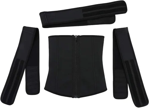 Vista 6 de FeelinGirl Workout Waist Trainer for Women Natural Latex Waist cincher Long Torso Three Belts