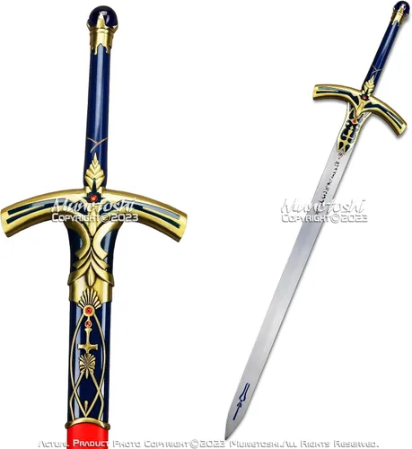 Vista 2 de 46" de acero inoxidable sable larga espada fantasía anime disfraz juego de cosplay