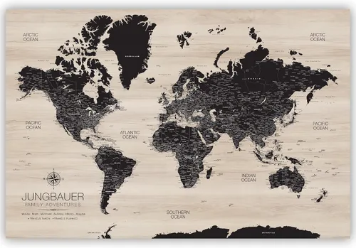 Vista 13 de HolyCowCanvas Mapa Personalizado de Pin de Empuje del Mundo en Lienzo, Tablero de Mapa del Mundo, Mundo para Marcar Lugares, Rastrear Viajes, Regalo