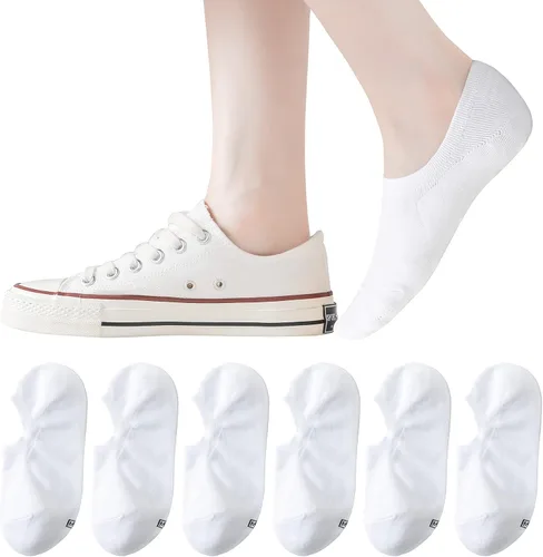Vista 9 de Calcetines invisibles de algodón para mujer, de corte bajo, planos, 12