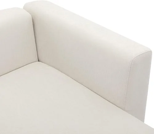 Vista 8 de Sofá tapizado de estilo moderno en forma de L con 2 almohadas, sofá de felpilla de lujo, ideal para sala de estar u oficina (beige #chenilla)