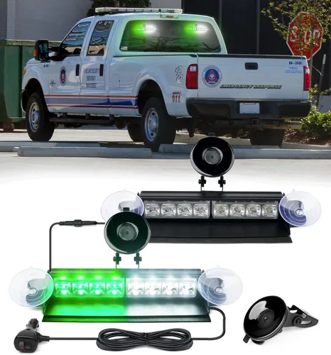 Vista 12 de Xprite Luces Estroboscópicas de Emergencia Ámbar para Tablero, Luz Intermitente Interior del Parabrisas con Ventosas para Camiones de Construcción