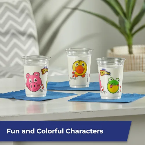 Vista 3 de Hefty Zoo Pals - Vasos de plástico con estampado de animales para fiestas de cumpleaños o uso diario, ideales para manos pequeñas, 25 unidades, 10