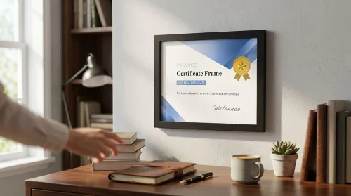Vista 4 de MELANNCO - Marco de diploma de 8.5 x 11 pulgadas, marco de certificado negro para grados, premios y documentos, ganchos de dientes de sierra