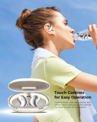 Vista 6 de Micool Auriculares deportivos de oreja abierta Bluetooth 6.0, auriculares inalámbricos con clip con tiempo de reproducción de 36 horas para correr