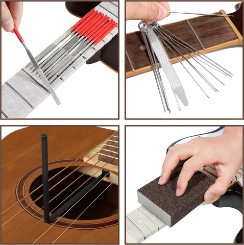 Vista 5 de Kit de herramientas de luthier para guitarra, kit de herramientas de configuración de guitarra, kit de herramientas de reparación y mantenimiento
