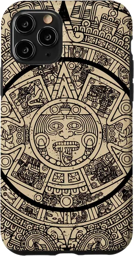 Vista 27 de Funda para iPhone 16 Mexican Aztec Sun Stone Maya Calendar VII