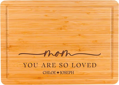 Vista 10 de Tabla de cortar personalizada como regalo para el día de la madre, mamá, abuela, esposa, decoración de cocina de madera grabada, regalo