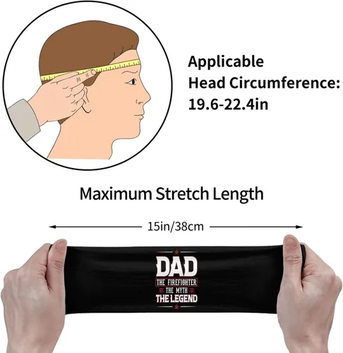 Vista 7 de Firefighter The Myth The Legend Headband for Men Women Sports Sweatband for Fitness Exercise Moisture Wicking Running Yoga Hairbands