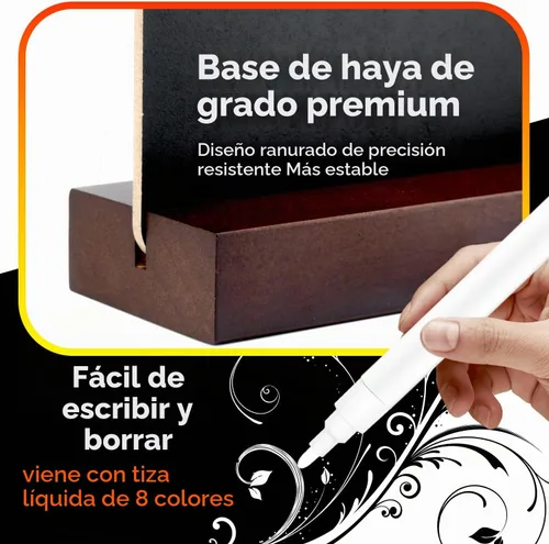 Vista 2 de Letreros de pizarra de mesa con soporte, paquete de 3 de 8 x 12 pulgadas, forma de T