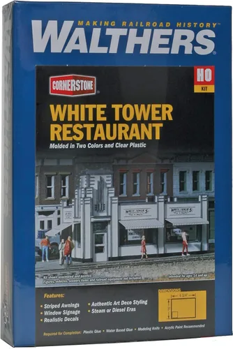 Vista 3 de Walthers, Inc. Kit de restaurante Torre Blanca, 4-5/8 X 3 X 2-7/8" 11.8 X 7.6 X 2.9 in