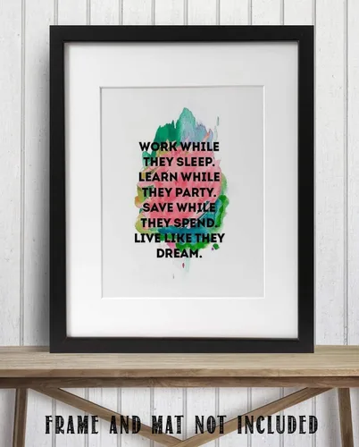 Vista 8 de Arte de pared motivacional, impresión de póster con cita de tipografía