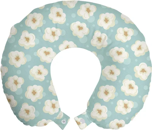 Vista 55 de Ambesonne Almohada de viaje para pizza, con patrón dibujado a mano, menú de pizzería, comida rápida, deliciosa comida gourmet, accesorio de viaje