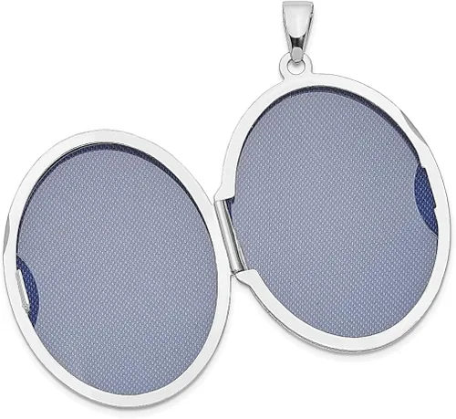 Vista 5 de Collar de cadena de plata de ley 925 de 1220in con colgante ovalado de foto de desplazamiento de 1220in que sostiene fotos joyería fina para mujeres