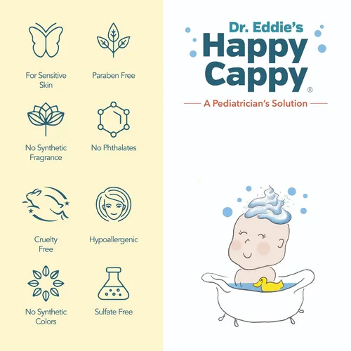 Vista 3 de Happy Cappy Champú para bebés y gel de baño - Champú y gel de baño para piel propensa al eczema, para bebés, niños pequeños y niños, reduce