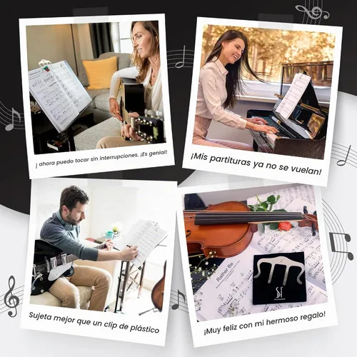 Vista 7 de Clip para libro de música, soporte para libros de piano Soporte de partituras para libros de piano, teclado e himnarios; mantiene las páginas