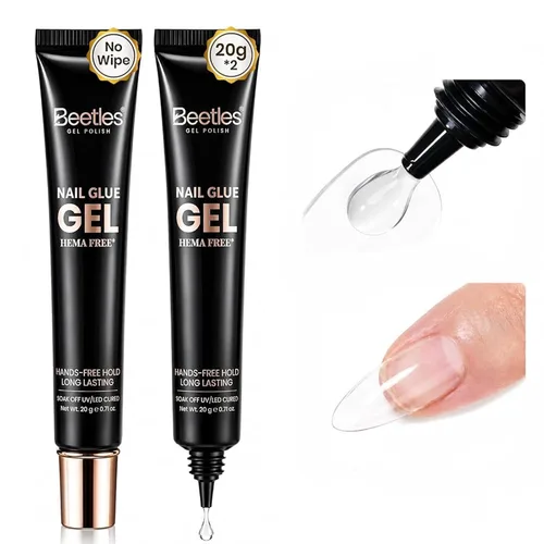 Vista 29 de Beetles - Pegamento de uñas súper fuerte de 0.35 onzas para uñas a presión, no necesita lámpara UV Pegamento de uñas semisólido de secado rápido