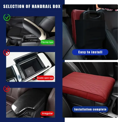 Vista 5 de Ziciner Funda para consola central de automóvil, de 12.6 x 8.5 pulgadas, de espuma viscoelástica, almohadilla de protección para reposabrazos