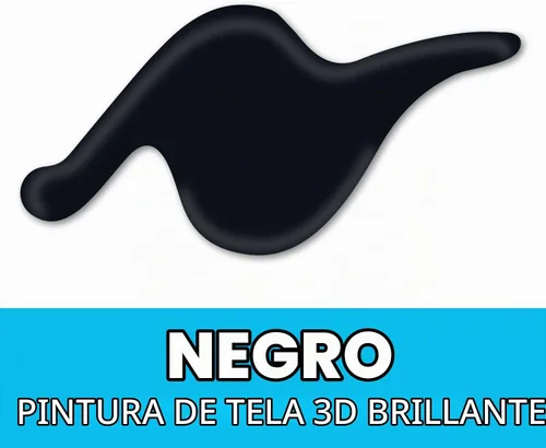 Vista 3 de Scribbles Pintura de tela 3D de 1 oz, color negro brillante