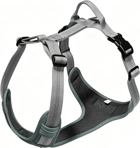Vista 12 de Arnés para perro sin tirones, chaleco ajustable con clips de correa de metal delanteros y traseros, reflectante para paseos nocturnos seguros