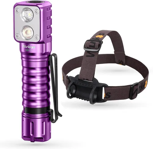 Vista 8 de Wurkkos Linterna frontal LED recargable, HD15 2000lm linterna de ángulo recto con 90 LED LH351D de alto CRI, potente foco LED SST20, IPX8 Rojo