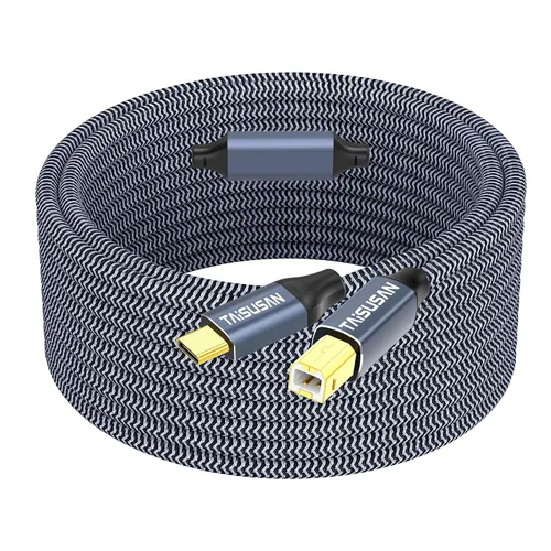 Vista 9 de Cable de impresora USB C a B de 6 pies, compatible con MIDI para teclado, MacBook Pro/Air, impresoras y escáneres