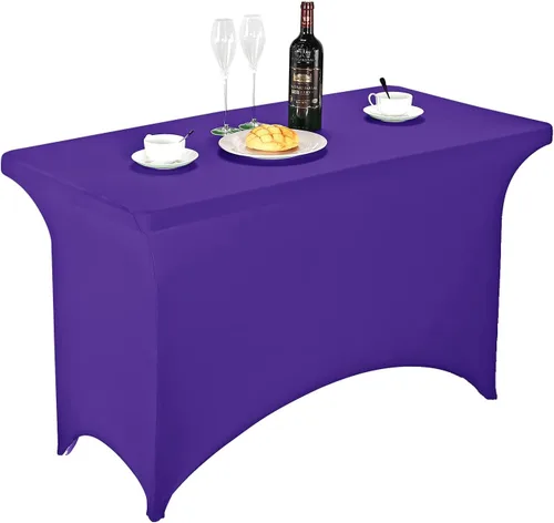 Vista 168 de FORLIFE - Funda de mesa de elastano, mantel ajustado de 4 pies para mesas rectangulares, funda elástica para patio, universal para bodas, banquetes