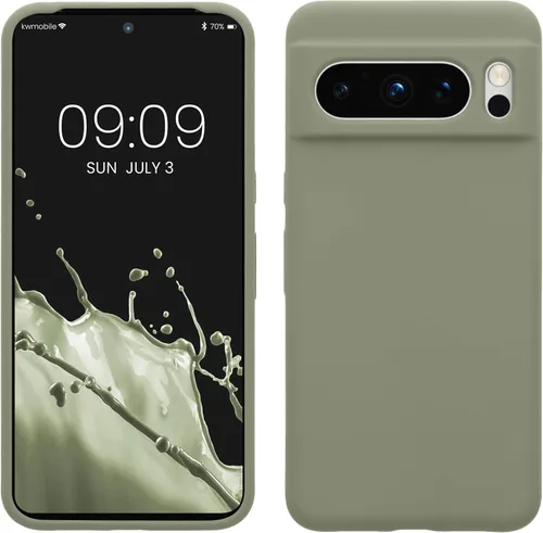 Vista 64 de kwmobile Funda compatible con Google Pixel 7 Pro - Funda de silicona TPU con acabado suave - Piedra antigua