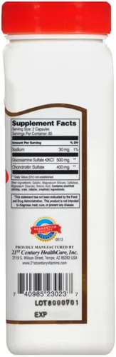 Vista 3 de 21st Century Glucosamina 250 mg y condroitina 200 mg cápsulas, 120