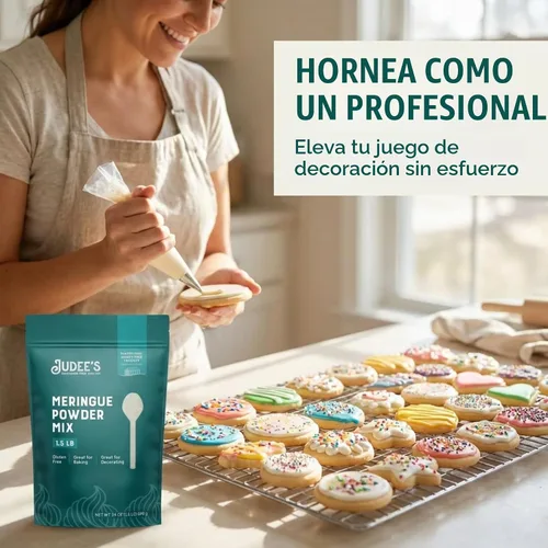 Vista 12 de Judee's Gluten Free Mezcla completa de merengue en polvo, mezcla de glaseado real y suministros de decoración de galletas, polvo de merengue