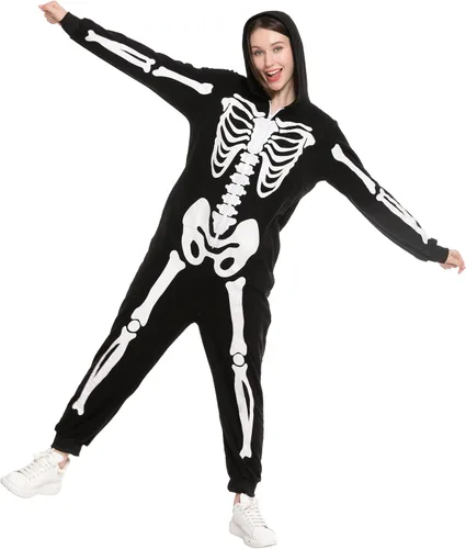 Vista 2 de Spooktacular Creations Skeleton Family Matching Pajama jumpsuit for Women Halloween DressUp Party Themed Parties Cosplay