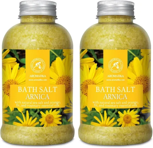 Vista 10 de Sales de baño de árnica de 21.16 onzas – Aceites esenciales de romero y abeto 100% naturales – sal marina Arnica 21.16 oz – Lo mejor para el baño