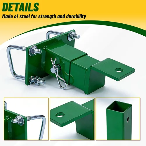 Vista 4 de HECASA Receptor de enganche para cortacésped de giro cero compatible con John Deere Gas Z Trak 400 Series Ztrac y 200, 400, 600 Series y Z224 Z225