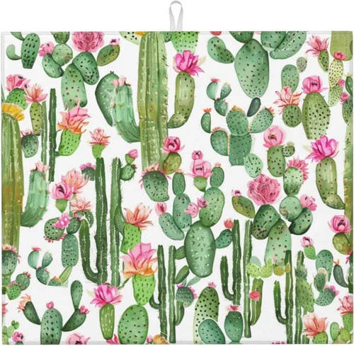 Vista 31 de Tapete de secado de platos de hojas de otoño para encimeras de 18 x 16 pulgadas, almohadilla protectora para escurridor de platos con lazo