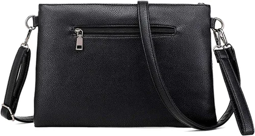 Vista 2 de Bolso de mano con estampado de calavera punk para mujer, color negro