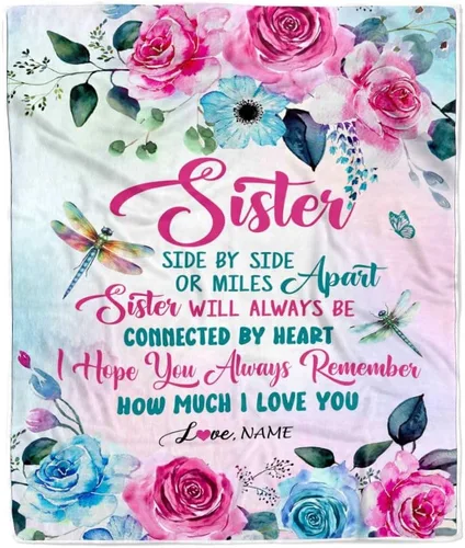 Vista 15 de Manta personalizada con texto en inglés «To My Sister from Brother I Love You Hugs» (texto en inglés) con texto en inglés «To My Sister», «I Love