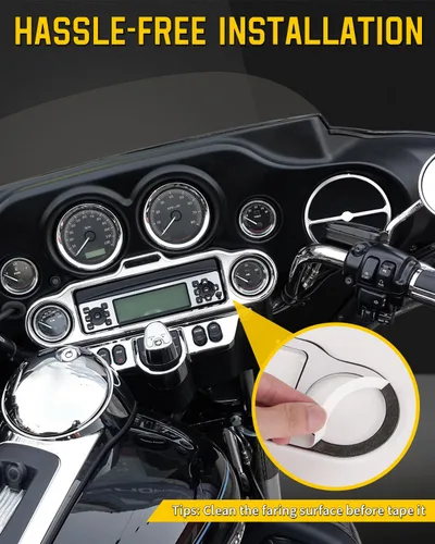 Vista 3 de Anillo de ajuste de altavoz estéreo Accent, 9 piezas, compatible con Harley Davidson 1996-2013 Electra Glide Street Glide Trike Glide