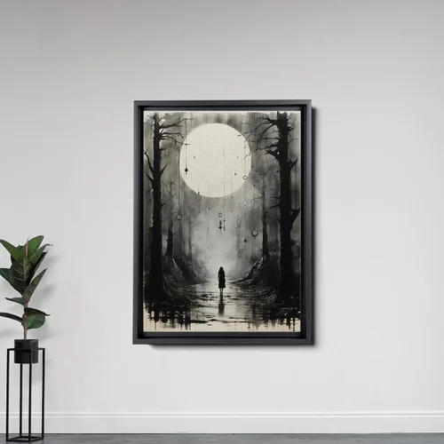 Vista 5 de Framed Canvas Wall Art, Moon Phases Canvas Prints, Minimalist Modern Home, Artwork Boho Decoration for Living Room, Bedroom, Canvas Wall Art, Decor