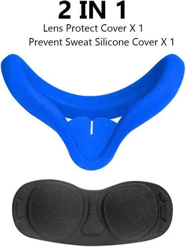 Vista 3 de Juego de fundas para Oculus Quest 2, 1 funda de silicona para Oculus Quest 2, funda de cojín para ojos para Oculus Quest 2, funda de cojín
