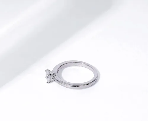 Vista 5 de Tienda Collection Platinum or Gold plated Sterling Silver Princess-Cut Solitaire Ring made with Infinite Elements Cubic Zirconia