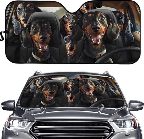 Vista 20 de HUGS IDEA Parasol plegable para parabrisas de automóvil, diseño de flores, bohemio, para la mayoría de los sedán, SUV, camión, parabrisas delantero